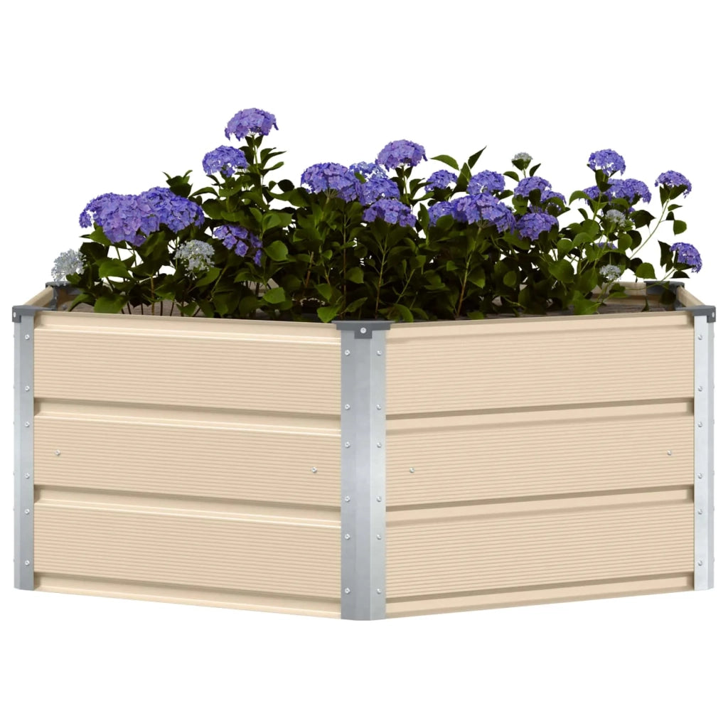 Fioriera-Vaso-Contenitore per Piante Avorio 129 x 129 x 45 cm Acciaio
