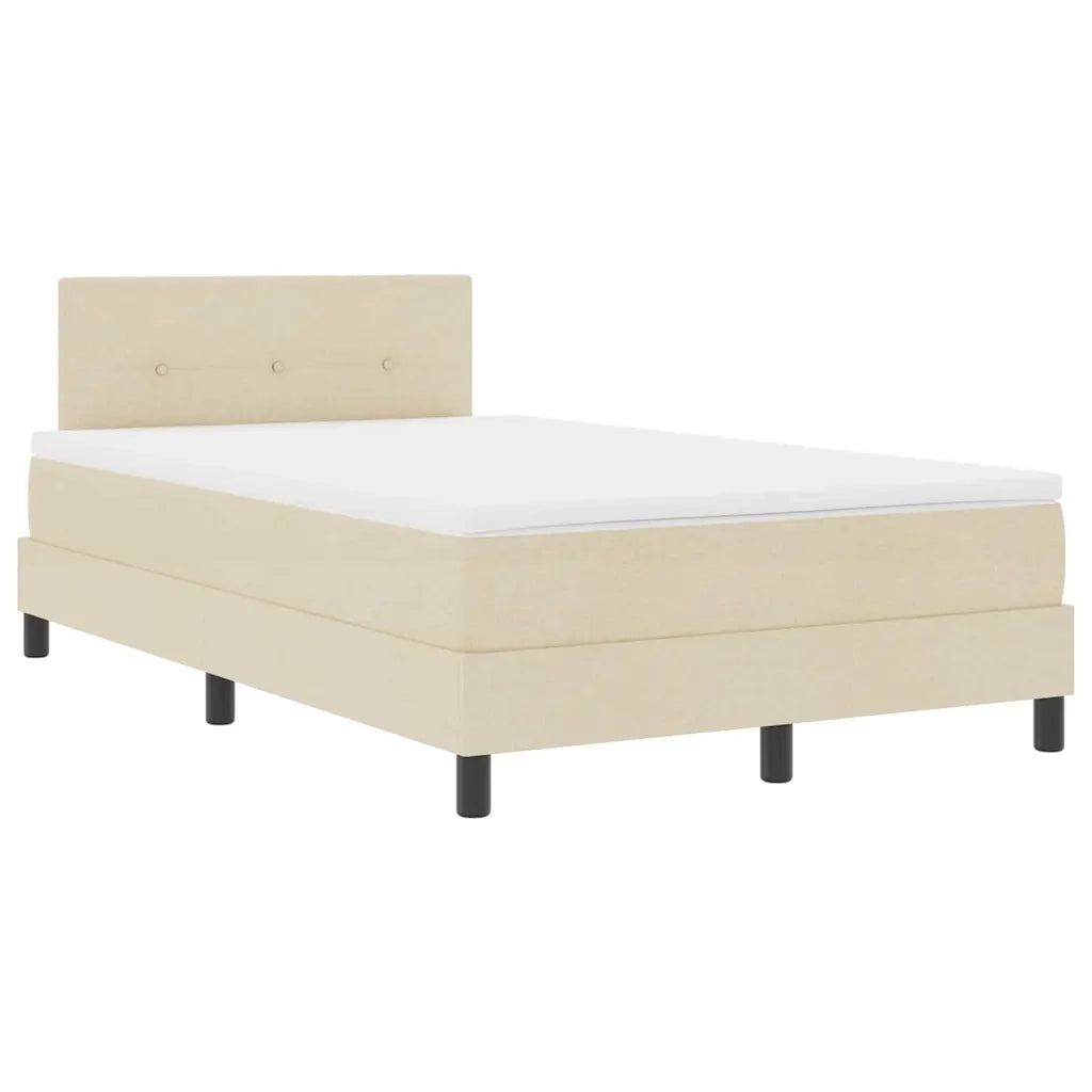 Letto a molle con materasso Crema 120 x 200 cm Tessuto 3338683