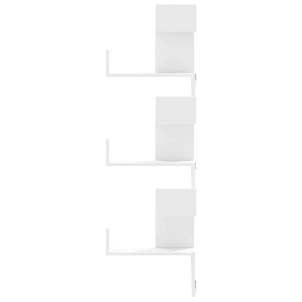 Scaffale Angolare Muro Bianco 45x45x147 cm Legno Multistrato