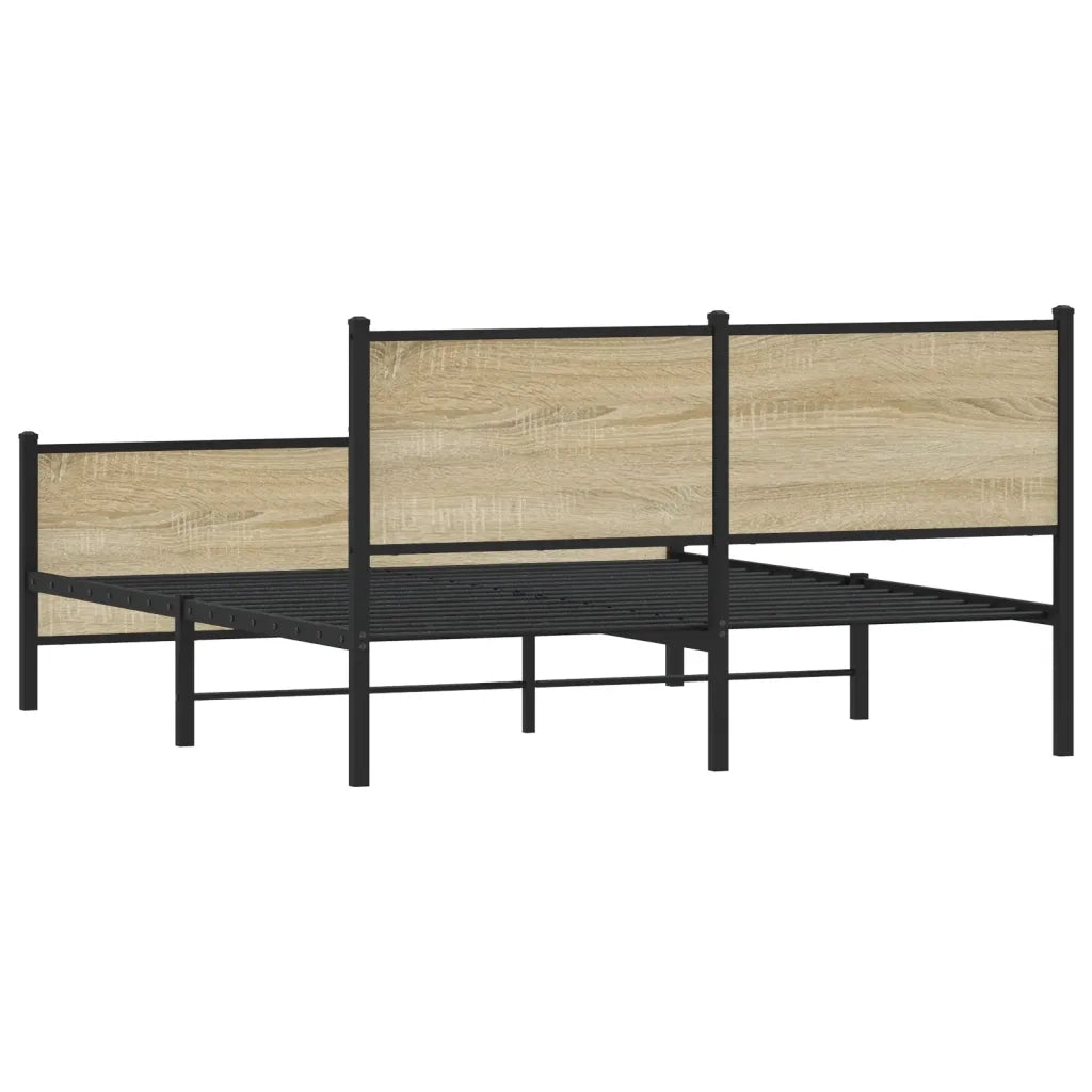 Giroletto senza Materasso in Metallo-Struttura Letto Rovere Sonoma 150x200 cm 274898
