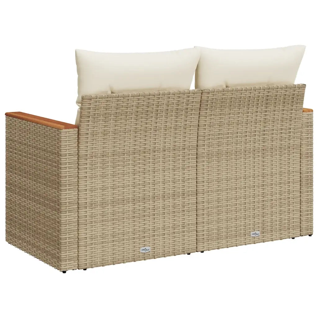 vidaXL Divano da Giardino con Cuscini a 2 Posti Beige in Polyrattan