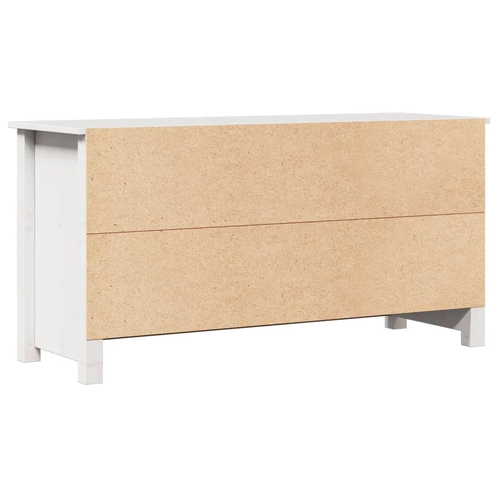 Mobile TV multimediale scaffale TV credenza mobile TV sala da pranzo soggiorno camera da letto 103 x 36,5 x 52 cm legno di pino massiccio bianco 02_0025630