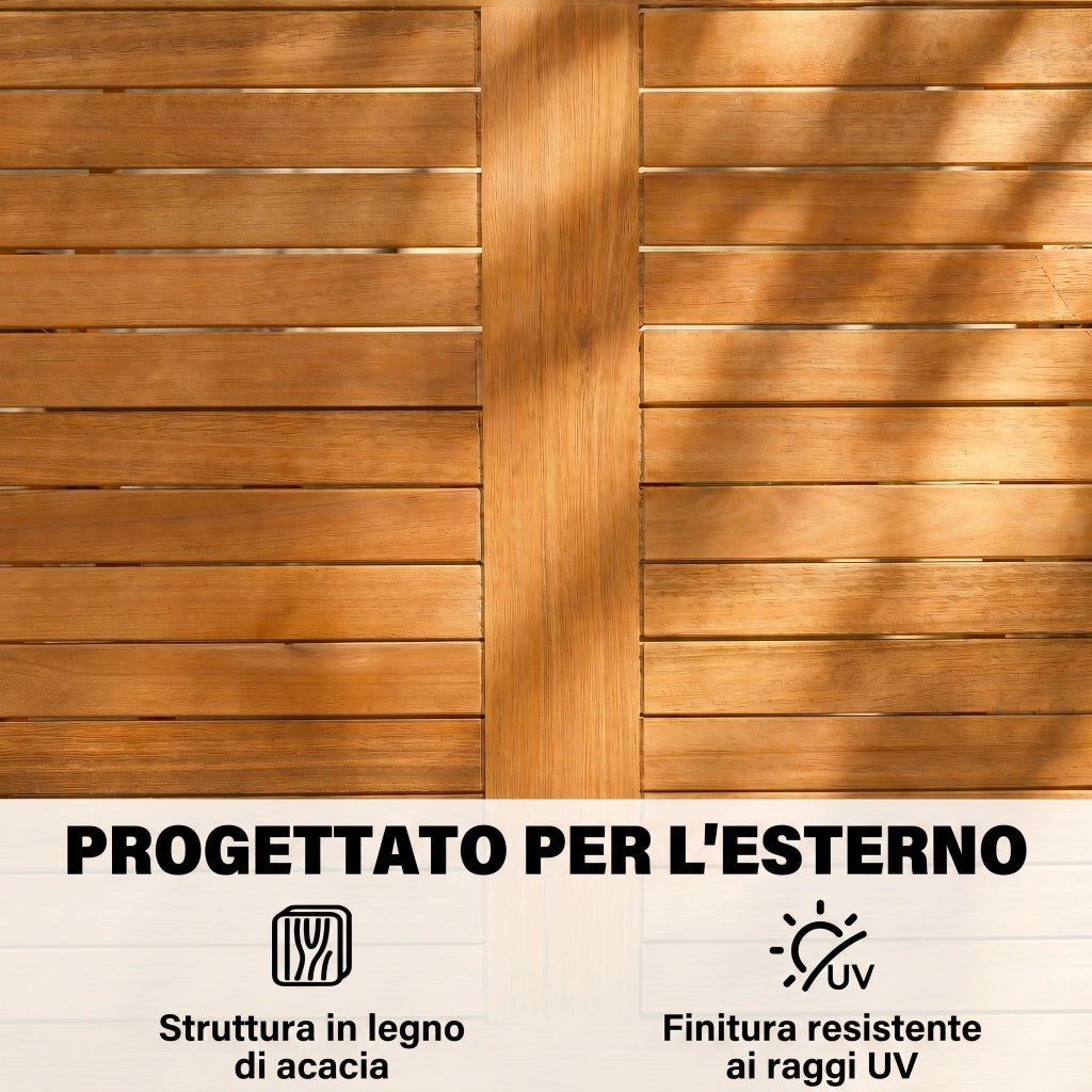 Set da Pranzo da Giardino 5 Pezzi. Tavolo e 4 Sedie Pieghevoli