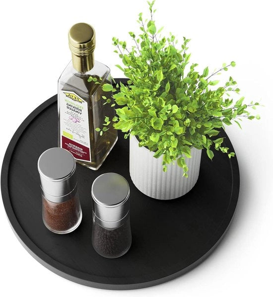 Organizzatore per piatti in bambù - Organizzatore per cucina 25 cm - Nero