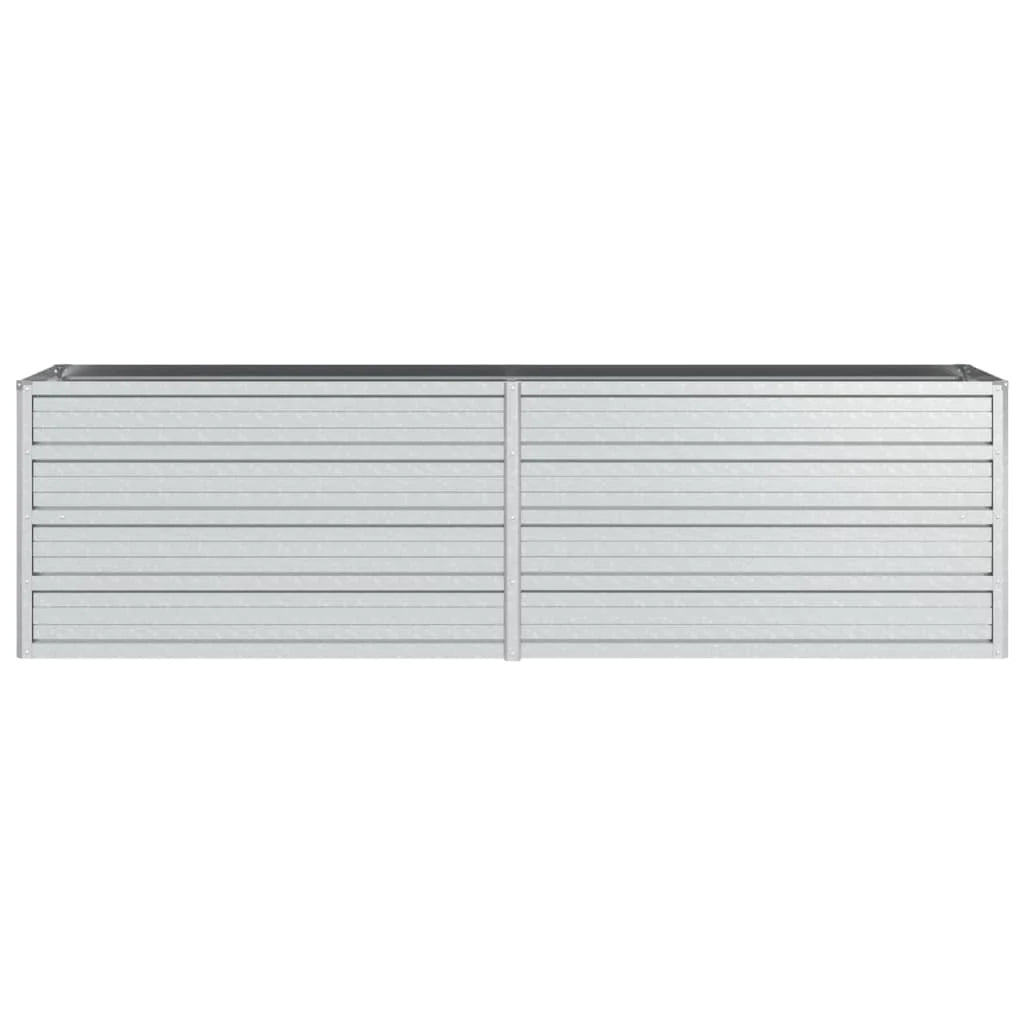 Fioriera rialzata per piante fiori patio giardino 160 x 40 x 45 cm acciaio zincato argento 02_0039372