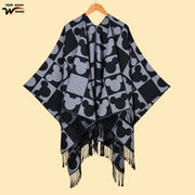 Sciarpa/stola in cashmere stile coppia, scialle lungo double-face da donna, mantello caldo e versatile per autunno e inverno, utilizzabile in due modi diversi.