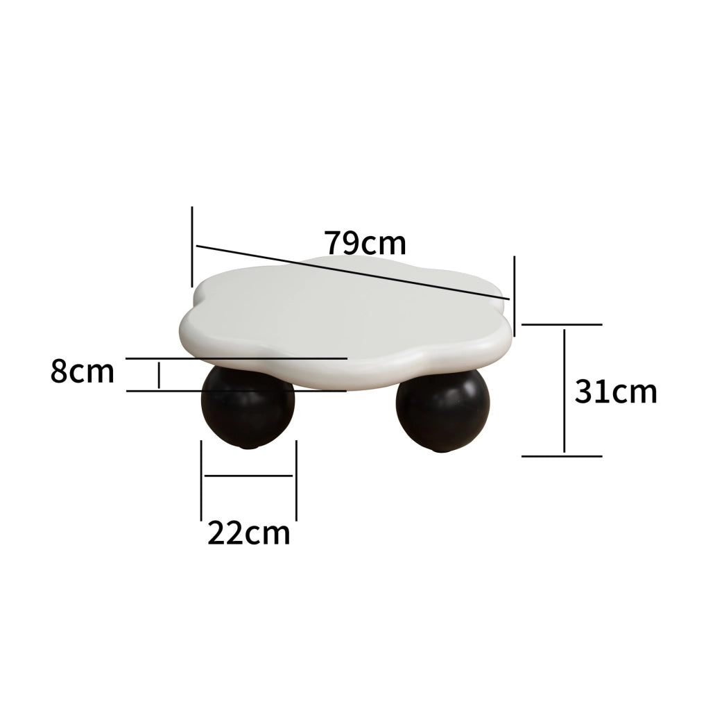 TAVOLINO DA CAFFÈ Nuvola Ø80 x H35 cm MDF Bianco e Nero