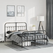Giroletto con Testiera e Pediera Metallo Nero 150x200 cm 352598