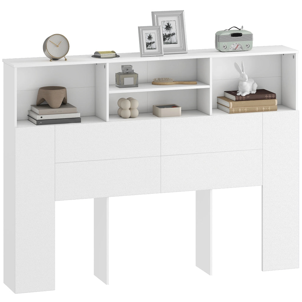 Testiera letto con contenitore ¨C Xylo ¨C 4 vani aperti 140x19x103,5 cm bianco