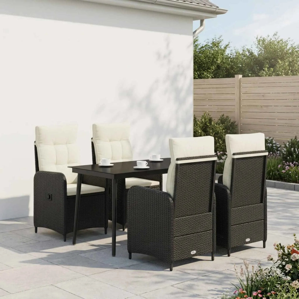 Set Tavolo da Salotto 5 pz Nero e Bianco Crema 3422456