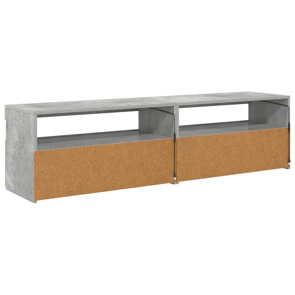 Mobili Porta TV con Luci LED 2 pz Grigio Cemento 75x35x40 cm 804400