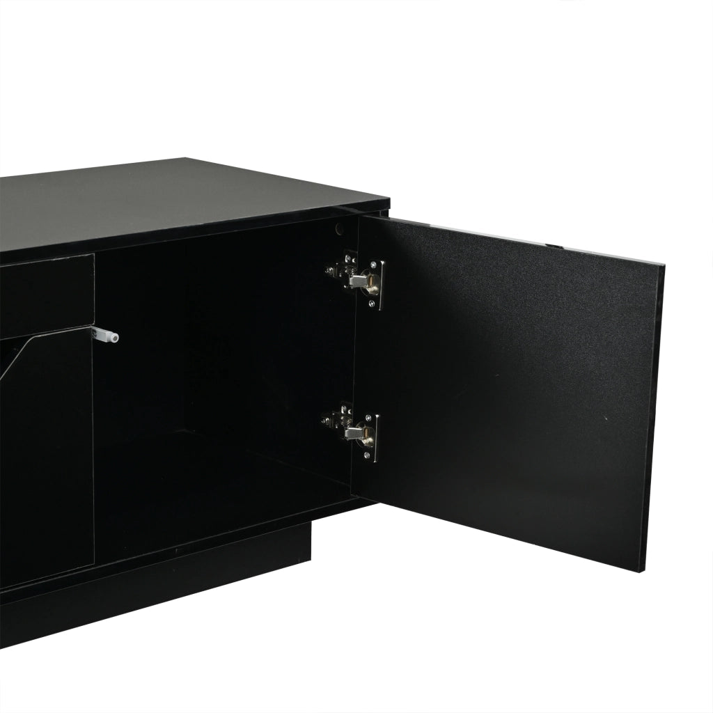 Mobile TV 180x40x45 cm con LED controllabile da app; truciolare nero