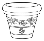 Vaso Ø55x47,8cm in Resina Tulli Festonato Classic 55 Anticato