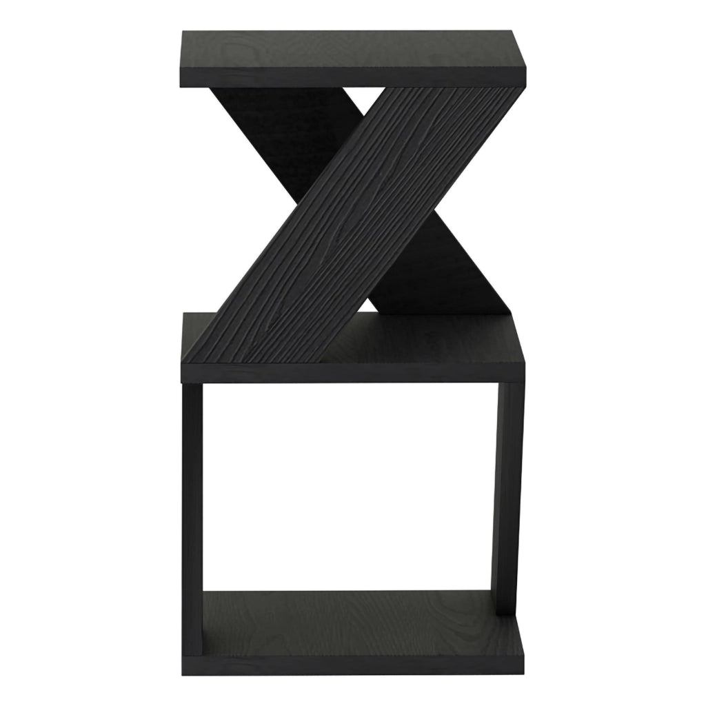 Serino, Tavolino da Salotto 2 Vani, 30x30x54h cm Nero