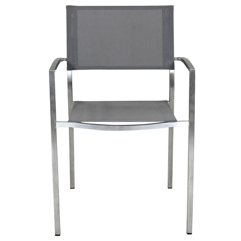 SEDIA FLORIDA IN ACCIAIO INOX E TEXTILENE IN COLORE GRIGIO