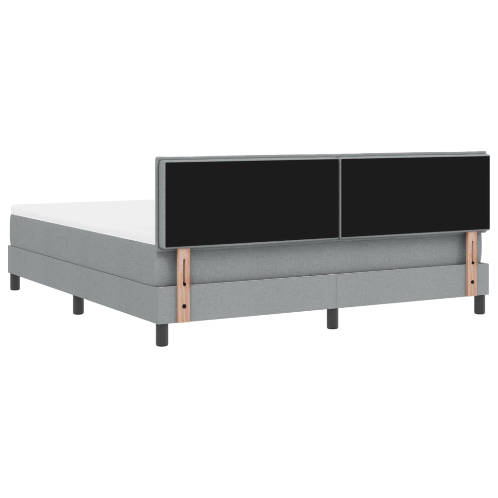 Letto con Box Spring di con Materasso e LED Grigio Chiaro 180x200 cm Tessuto