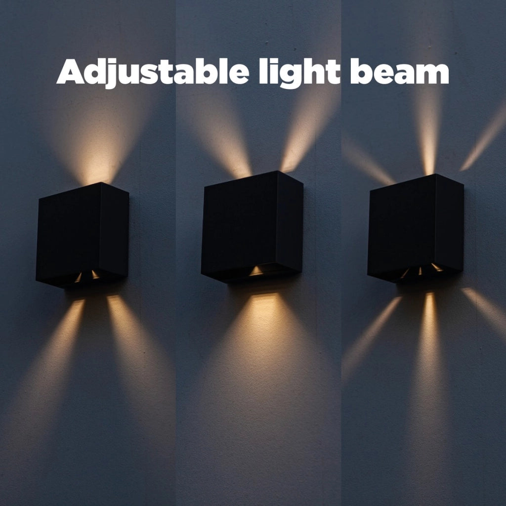 Applique esterno Lutec Gemini Beams nero LED 10W 3000K