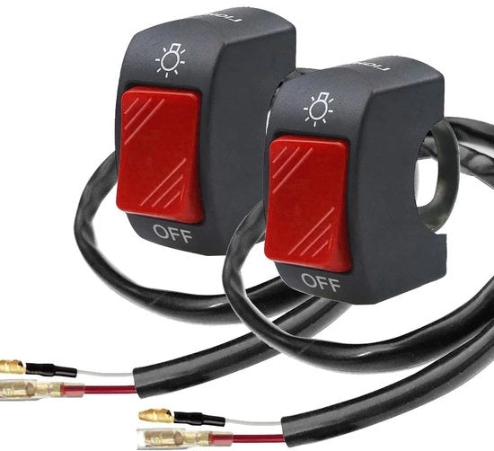 Stuurschakelaar Multifunzionale per Motori - 2 Pezzi - 7/8 Pollici 22mm - Adatto per U5 U7 U2 - Chiave a Bordo - Rosso