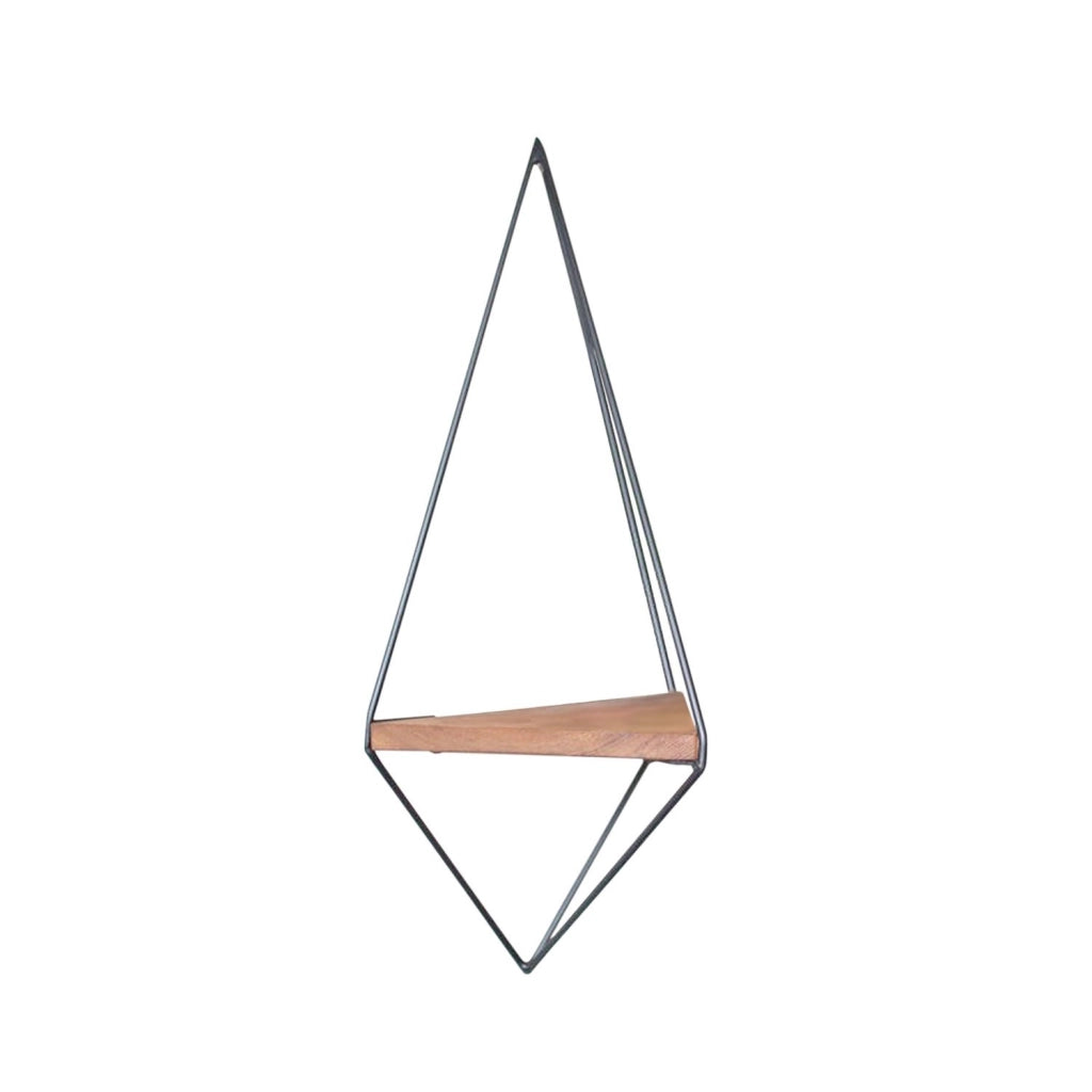 WR039" mensola geometrica da parete in legno - 23 x 15 x 60 cm - Marrone