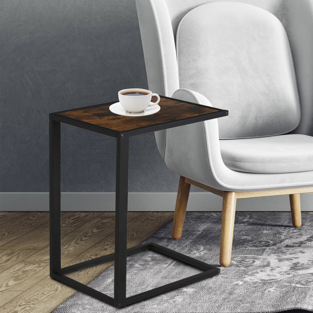 Tavolino da caff¨¨ in MDF con gambe in metallo ¨C zephmum ¨C marrone rustico 40.6x50.8x64.2 cm