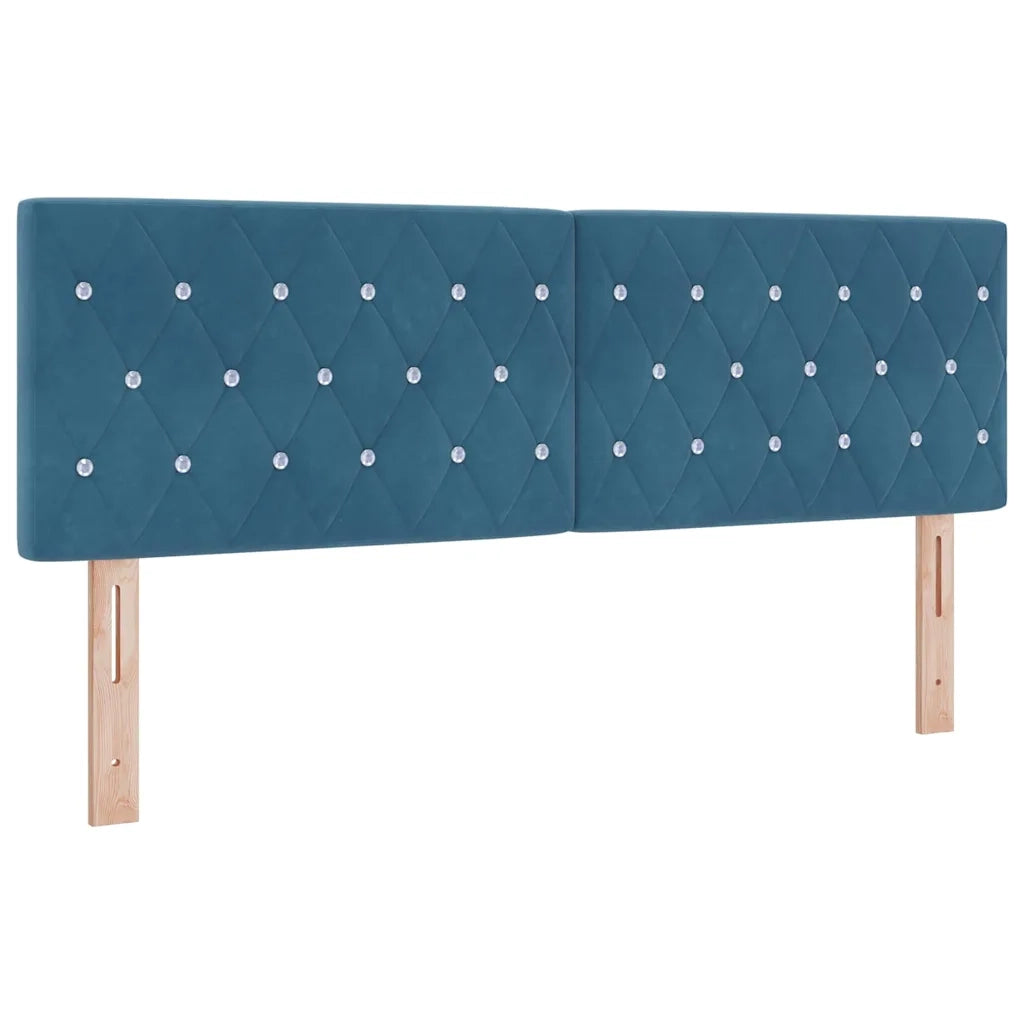 Letto a molle con testiera Blu scuro 160 x 200 cm Velluto 3340344