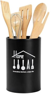 Rack di cucina in acciaio inossidabile, contenitore per utensili da cucina, contenitore per utensili da cucina, cassetto per forchette, bacchette e cucchiai (nero), rack singolo, senza utensili da cucina.