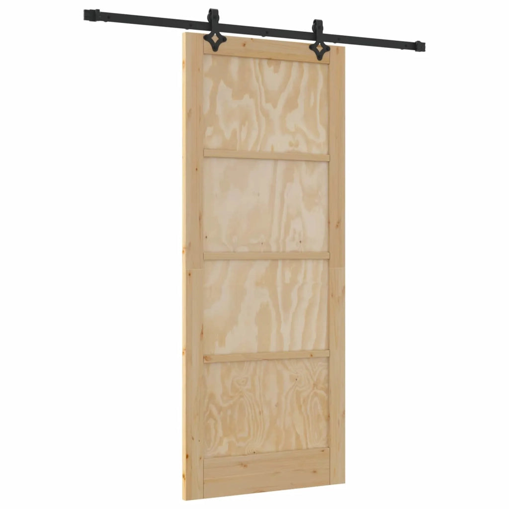 Porta scorrevole Naturale e Nero 86 x 211 cm