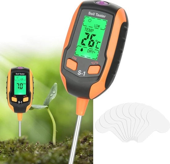 Multifunzione per il controllo dell'umidità per piante - Indicatori di pH, temperatura e luce per il suolo