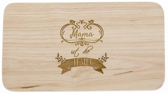Snack plance con maniglia laser in legno di cedro, Mama è la migliore, per donne, snodo in legno, idea regalo per mamma