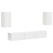 Set mobile TV Montaggio a parete 5 pz | Armadietto TV | Mobile Porta TV Bianco Legno multistrato