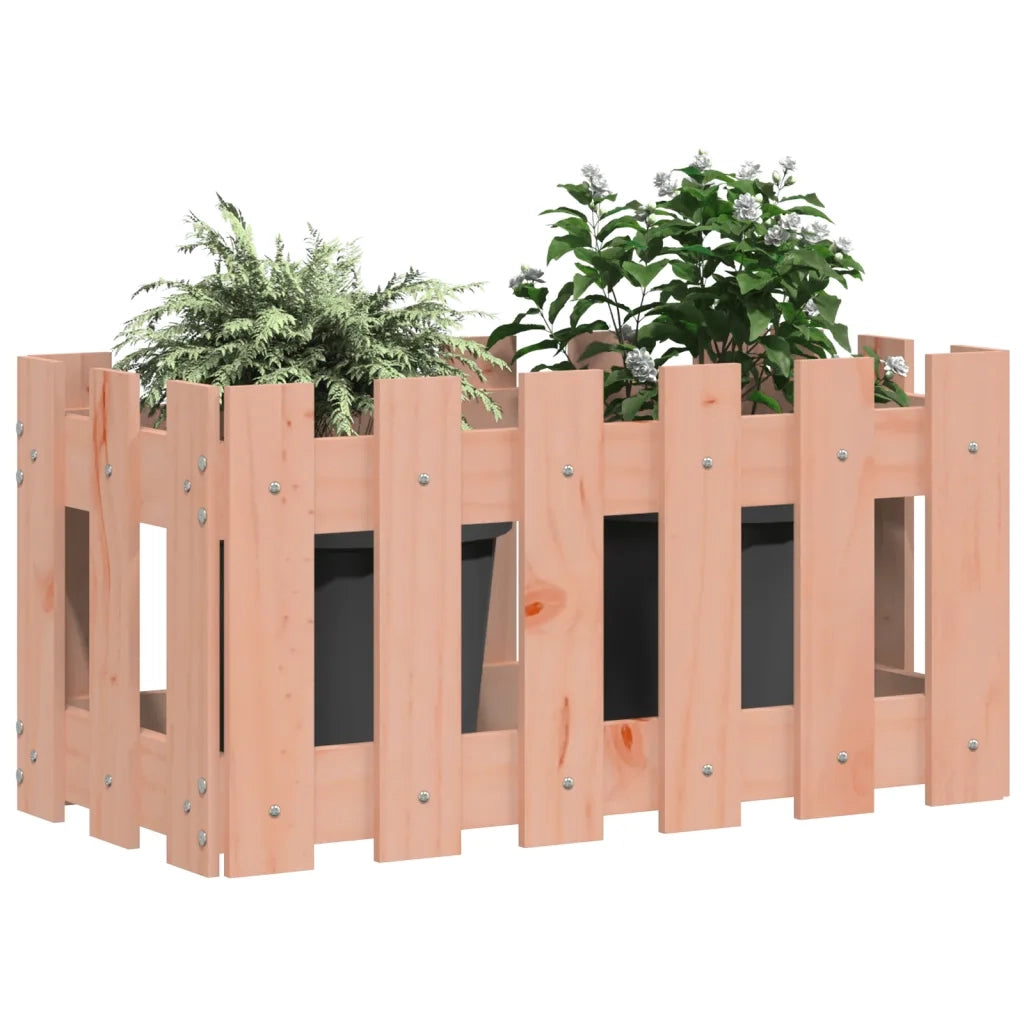 Fioriera | Cassetta per fiori | Vaso Giardino Design Recinzione 60x30x30cm Massello Douglas