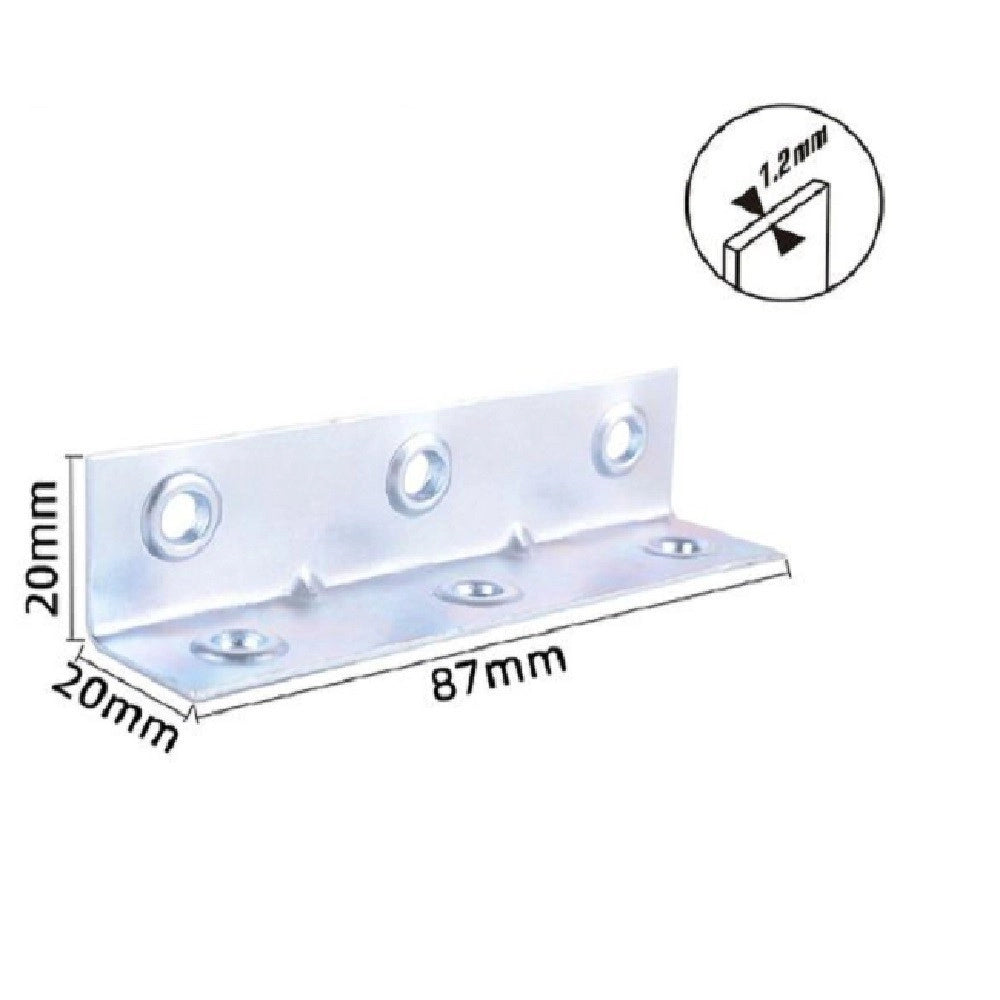 Trade Shop - Set 4pz Lastrine Lastrina Ad Angolo Angolare 87x20x20x1.2 Mm Viti Mobili 57130 -