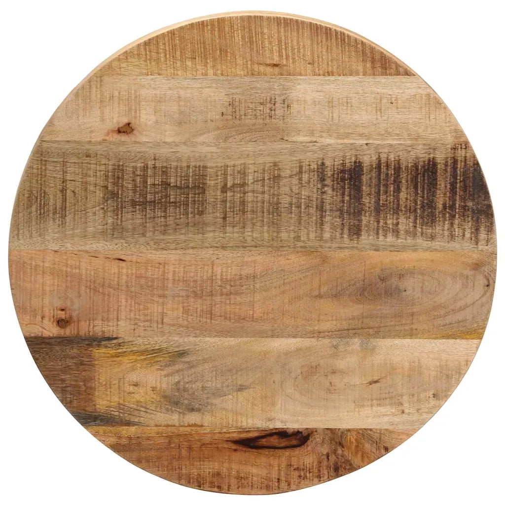 Piano per Tavolo Ã˜ 50x3,8cm Rotondo Legno Massello Grezzo Mango