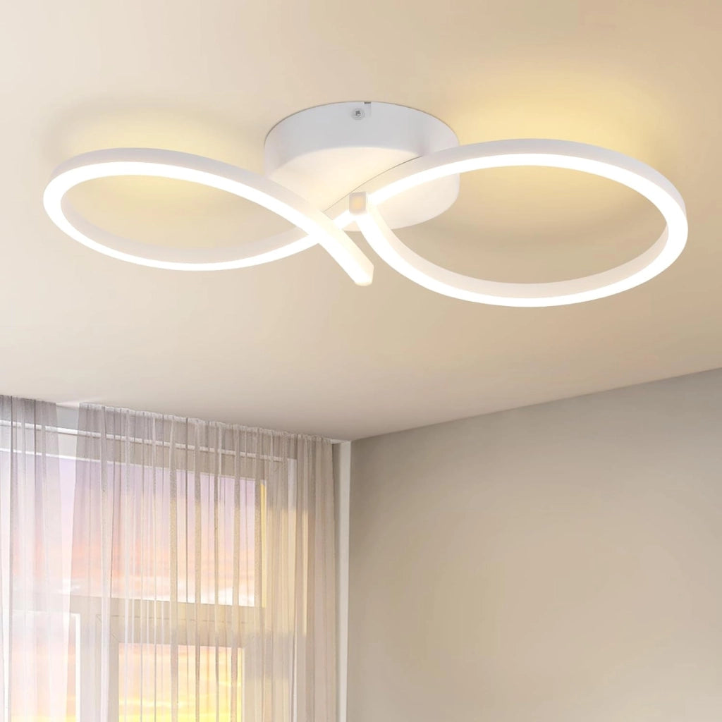 ZMH Lampada da soffitto plafoniera LED moderna bianca 24W 8 forme per soggiorno corridoio