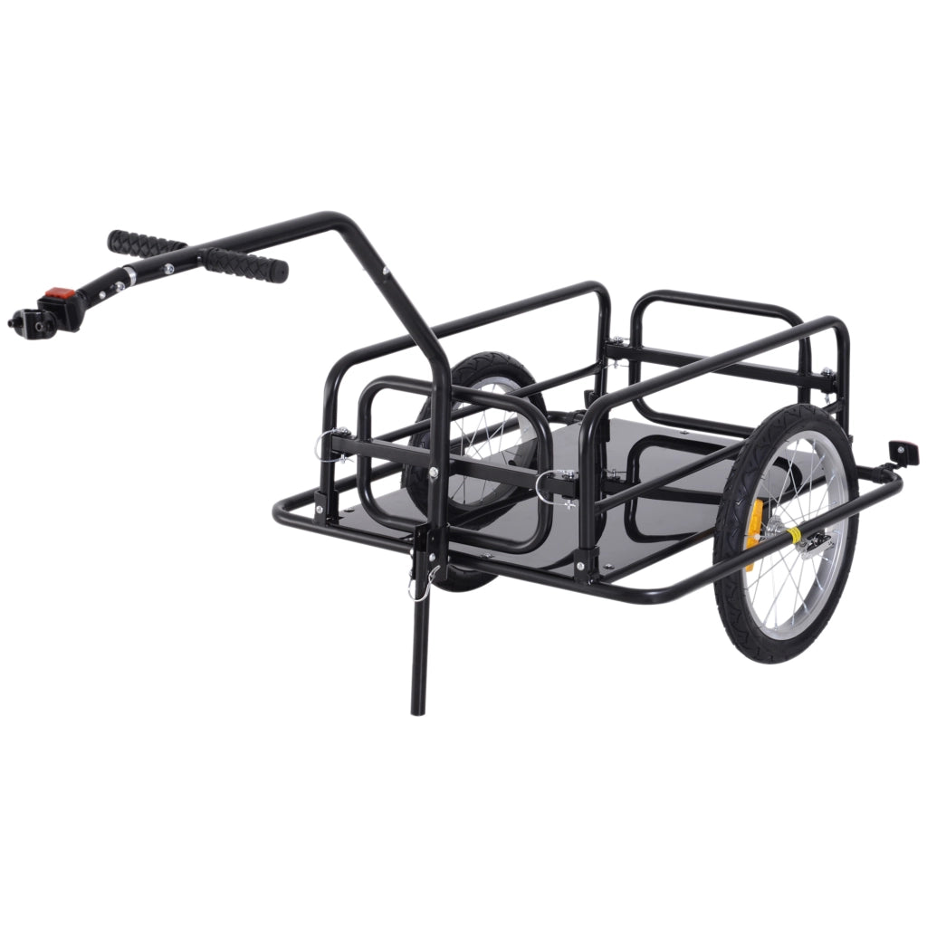 Carrello da Bicicletta Pieghevole ¨C zephmum ¨C Nero 155x71.5x77 cm