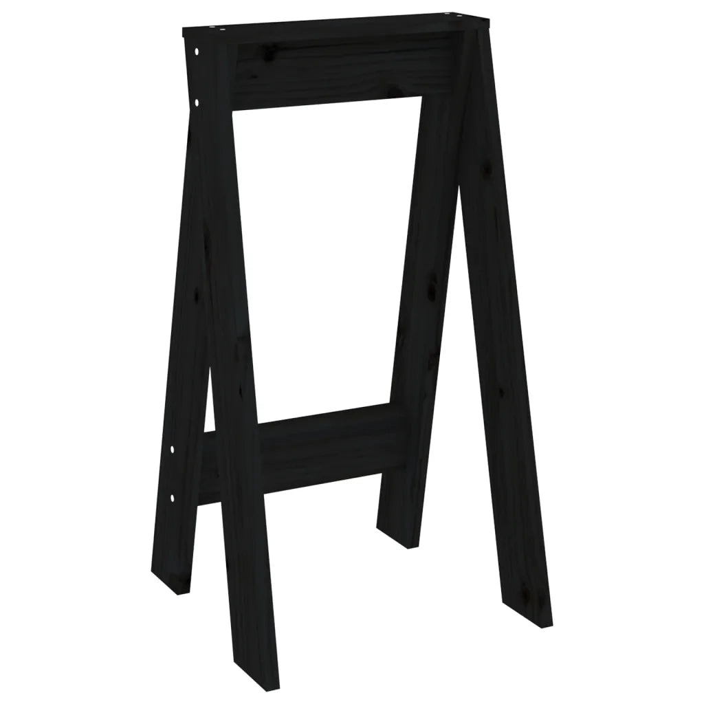 Sgabelli 2 pz Nero 40x40x75 cm in Legno Massello di Pino 823673