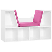 Libreria con seduta 6 cubi scaffale libri ¨C zephmum ¨C 102x30x61cm bianco rosa