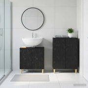 Set di Armadi da Bagno da 2 Pezzi DELFT Nero 3417622