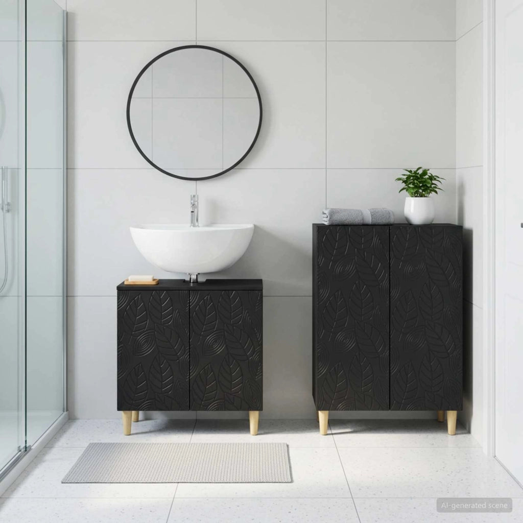Set di Armadi da Bagno da 2 Pezzi DELFT Nero 3417622