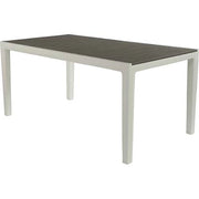 Tavolo da Giardino in Resina Effetto Legno Colore Bianco e Cappuccino 6 Posti Harmony Keter