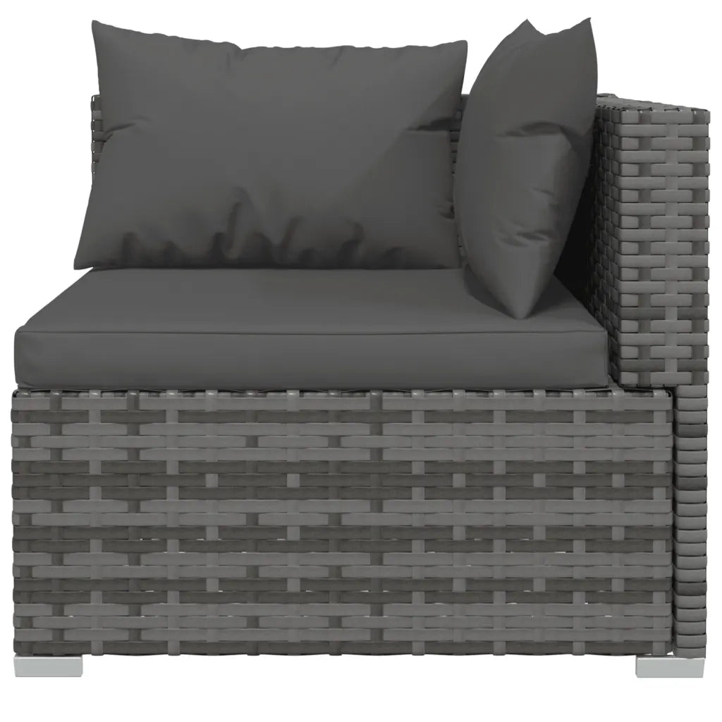 Set Divani da Giardino 4 pz con Cuscini in Polyrattan Grigio cod mxl 40363