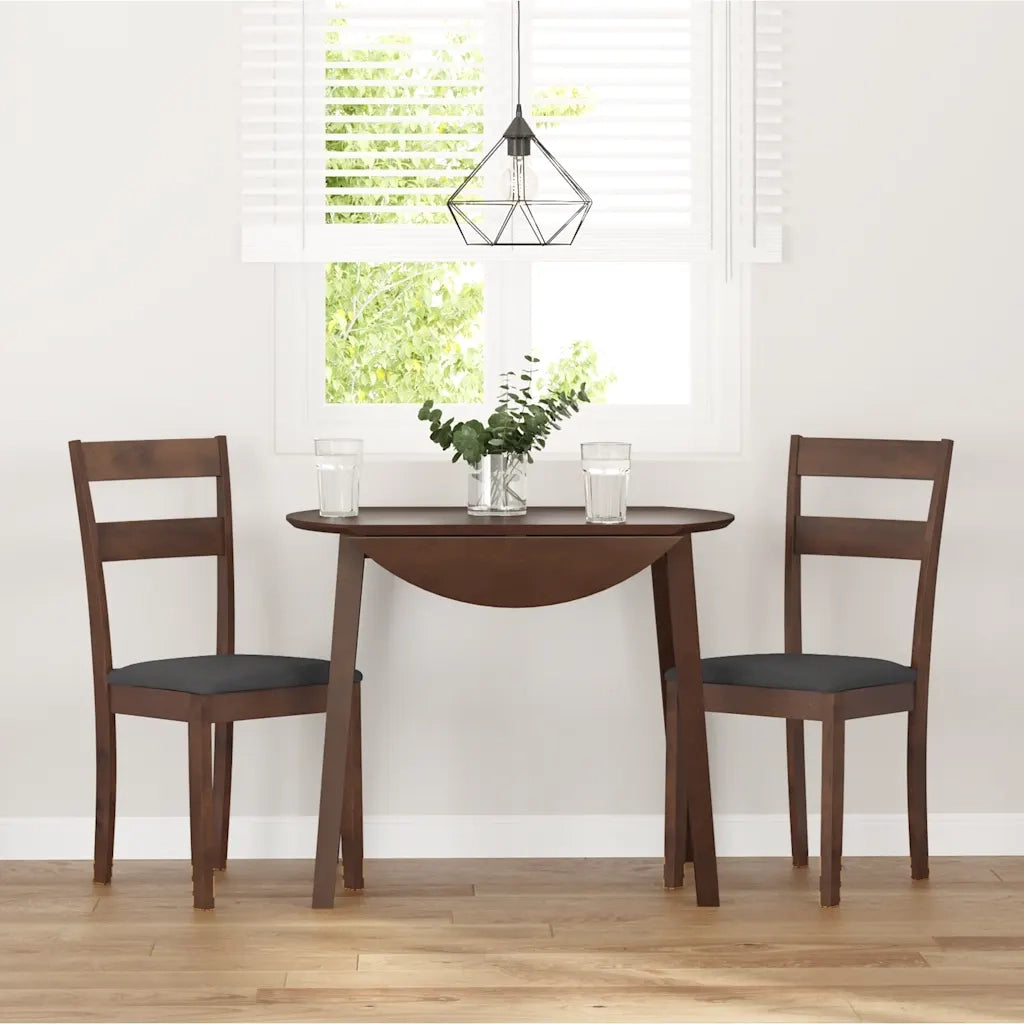 Sedie da Pranzo con Cuscini 2pz Marrone Legno Massello di Hevea 4102381