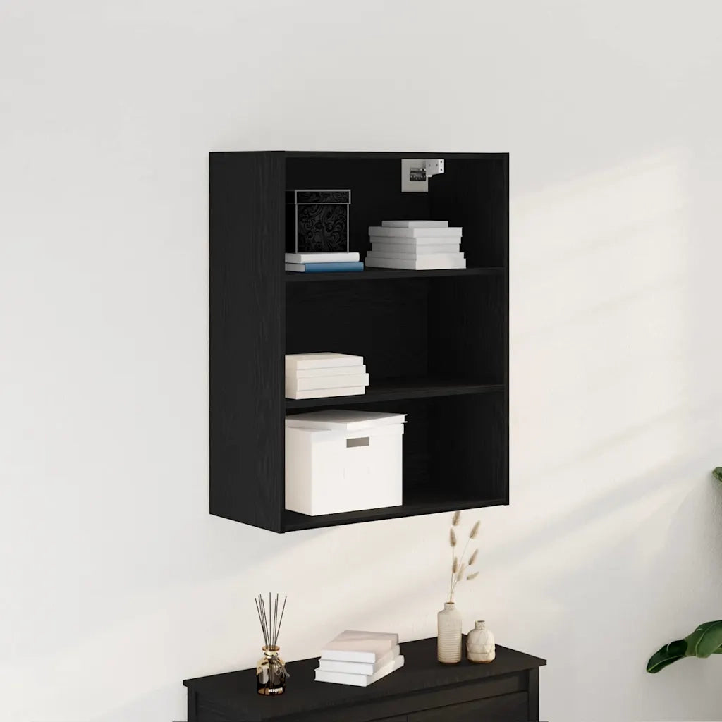 Mobiletto da parete appeso Rovere Nero 69,5 x 32,5 x 90 cm 862794