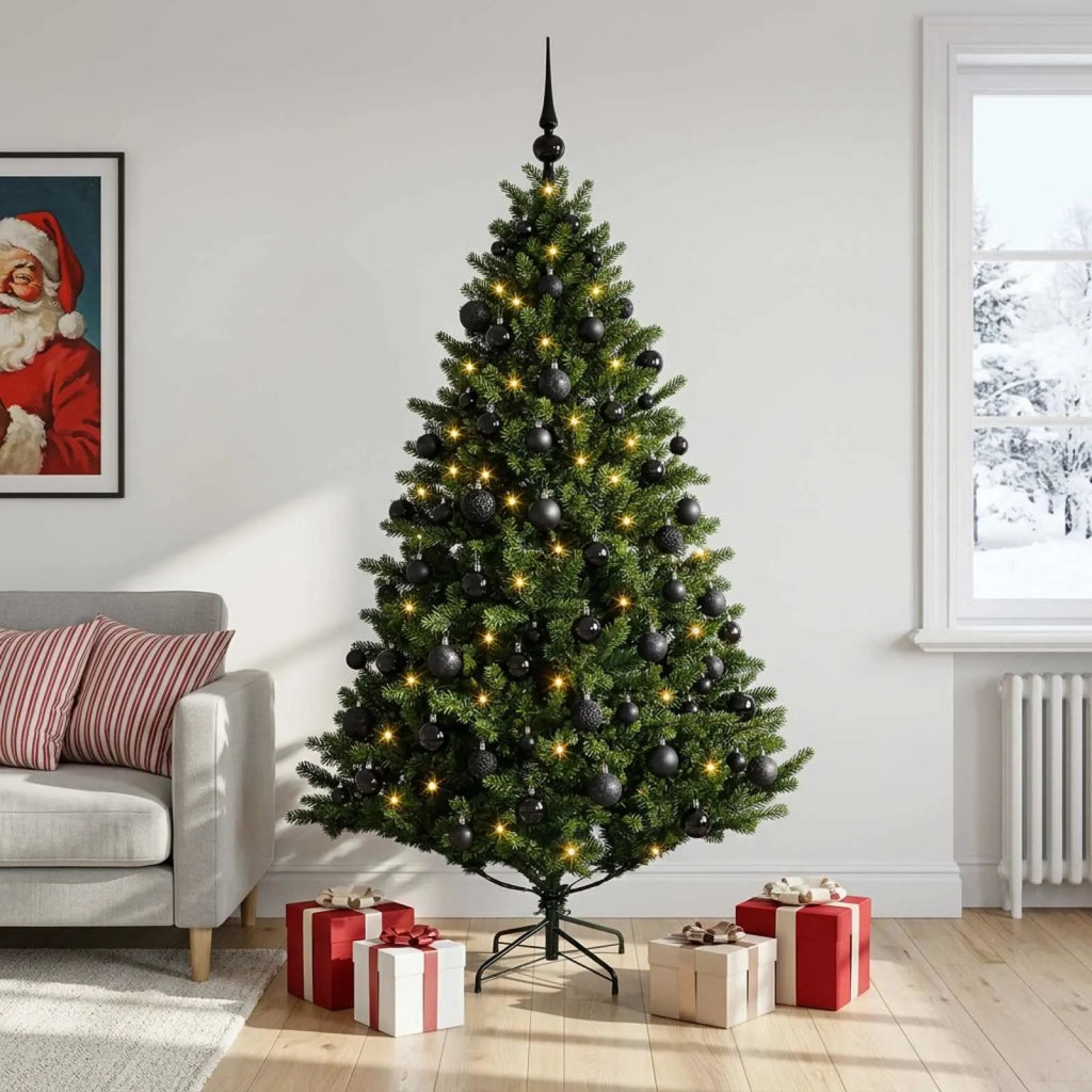 Albero di Natale Artificiale con Palline 180 cm 300 LED 3466409