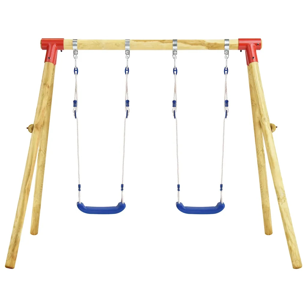 Set Altalena da Giardino 230x130x166 cm in Legno di Pinocod mxl 130459