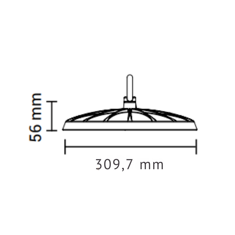 Riflettore industriale led ufo high bay colore nero 150 watt 15000 lumen luce naturale ip65