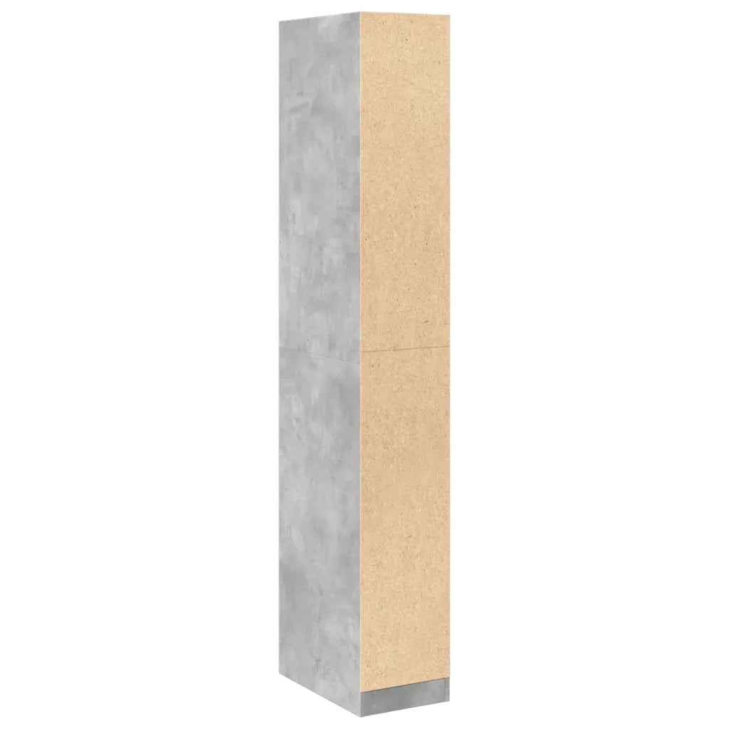 Armadio Grigio Cemento 30x50x200 cm in Legno Multistrato