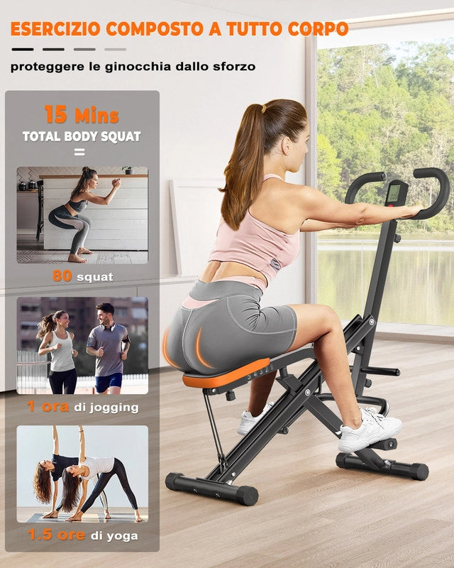 Squat Machine ,  ausilio per squat per fianchi e gambe, facile installazione, pieghevole, con impugnature ergonomiche, con display LCD