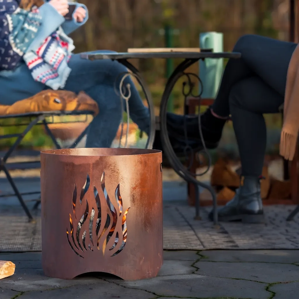 RedFire Braciere Artigianale da Giardino Kiruna Ruggine in Acciaio 441219