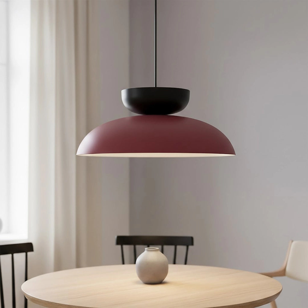Lampada a sospensione Mega bordeaux con dettagli neri